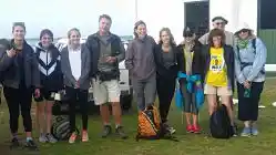 Trail group photo with David